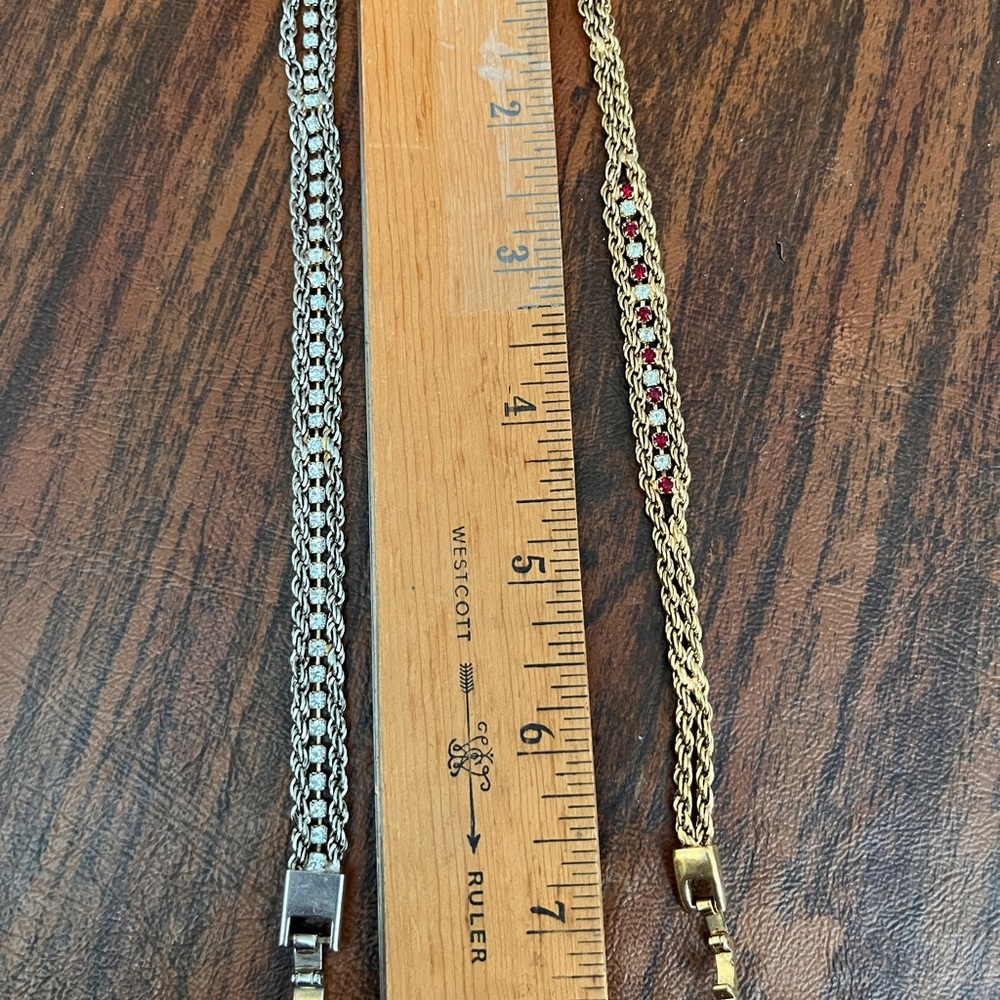 Gold and Silver Link Bracelet Pair